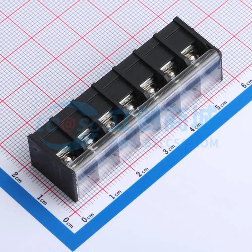 栅栏式接线端子DBT40C-7.62-7P-BK-P P=7.62mm 1x7P 边脚