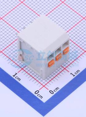 弹簧式接线端子KF239-3.5-3P 插件,P=3.5mm 1x3P 白色