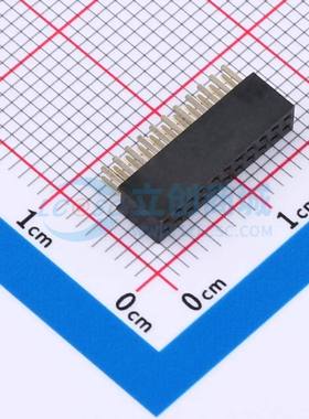 排母 B127M01-0B22P51-H43C24 插件,P=1.27mm 2x11P 方孔 电子元