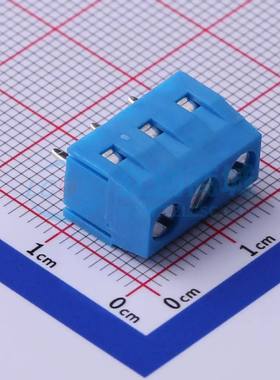 螺钉式接线端子DB127V-5.0-3P-BU-S 插件,P=5mm 1x3P 直插 蓝色