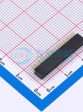 排母 B127M01-0B38P51-H43C24 插件,P=1.27mm 2x19P 方孔 电子元