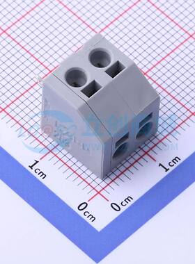 弹簧式接线端子253-102 插件,P=5mm 1x2P 灰色