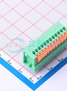 弹簧式接线端子DB141V-2.54-12P-GN 插件,P=2.54mm 1x12P 绿色
