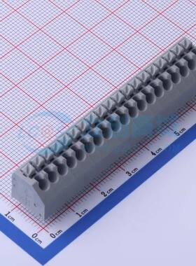 弹簧式接线端子250-219 插件,P=3.5mm(交错脚) 1x19P 灰色