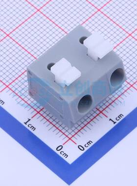 弹簧式接线端子KF202-10.0-2P 插件,P=10mm(交错脚) 1x2P 灰色