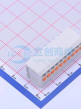 弹簧式接线端子KF239-3.5-10P 插件,P=3.5mm 1x10P 白色