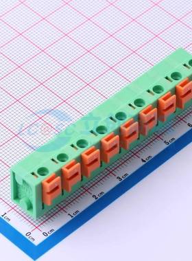 弹簧式接线端子DB142V-7.62-9P-GN 插件,P=7.62mm 1x9P 绿色