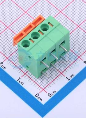 弹簧式接线端子DB142R-5.08-3P-GN 弯插,P=5.08mm 1x3P 绿色