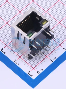 以太网连接器 X01AB002EB2AD插件 RJ45插座 带LED 有屏蔽