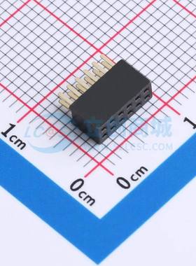 排母 B127M01-0B12P51-H43C24 插件,P=1.27mm 2x6P 方孔 电子元器