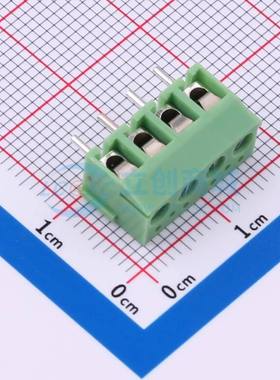 螺钉式接线端子XY340V-3.81-4P 插件,P=3.81mm 1x4P 直插 绿色