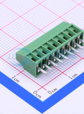 螺钉式接线端子282834-9 插件,P=2.54mm 1x9P 直插 绿色