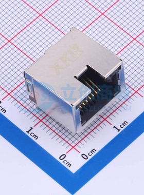 以太网连接器 X28ADAB1A6DY3008插件 RJ45插座 带LED 有屏蔽