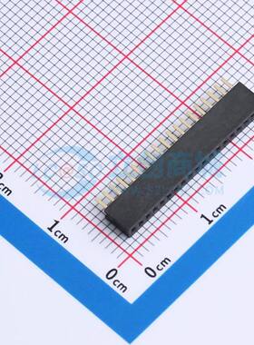 排母 B127N01-0B19P51-H43C24 插件,P=1.27mm 1x19P 方孔 电子元