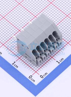 弹簧式接线端子250-406 插件,P=2.5mm 1x6P 灰色