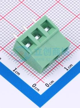 螺钉式接线端子DGL500-3P28V-MG361 插件,P=5mm 1x3P 直插 绿色