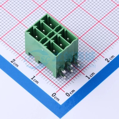 插拔式接线端子MX15EDGRHB-3.5-2*03P-GN01-Cu-A 弯插3.5mm 1x3P