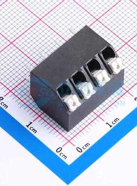 弹簧式接线端子JL212S-50004B01 插件,P=5mm 1x4P 直插 黑色