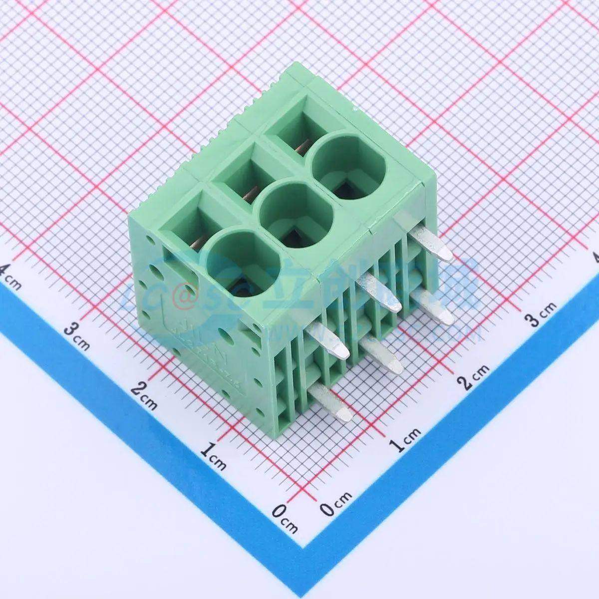 弹簧式接线端子JL271R-75003G01 弯插,P=7.5mm 1x3P 弯插