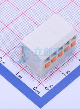 弹簧式接线端子KF239-3.81-5P 插件,P=3.81mm 1x5P 白色