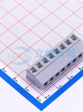 螺钉式接线端子DB128L-5.0-8P-GY-S 插件,P=5mm 1x8P 直插 灰色