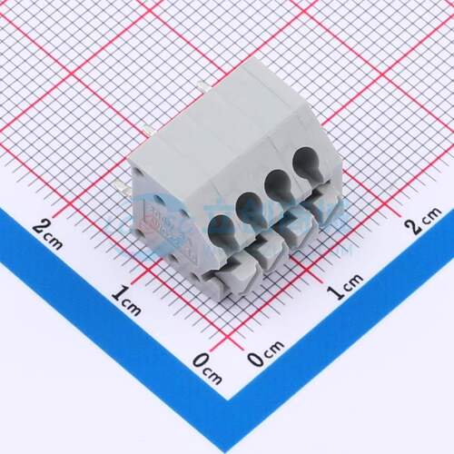 弹簧式接线端子MX250-3.5-04P-B-GY01-Cu-A P=3.5mm(交错脚) 1x4P