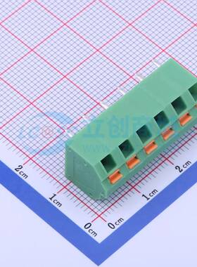 弹簧式接线端子KF250NH-5.08-6P 插件,P=5.08mm 1x6P 绿色