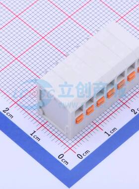 弹簧式接线端子KF239-3.81-7P 插件,P=3.81mm 1x7P 白色