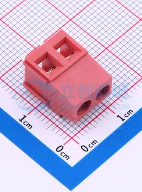 螺钉式接线端子DB128L-5.0-2P-RD-S 插件,P=5mm 1x2P 直插 红色
