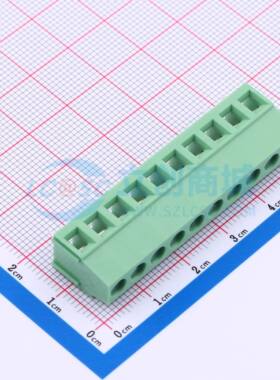 螺钉式接线端子DB128L-5.0-10P-GN-S 插件,P=5mm 1x10P 直插 绿色