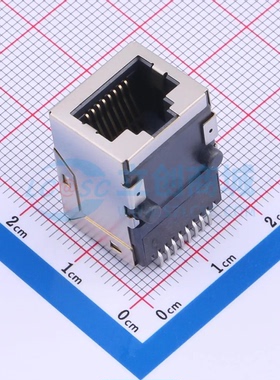 以太网连接器 X01AB002GWGS插件 RJ45插座 不带LED 有屏蔽