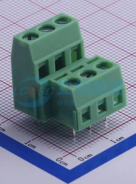 螺钉式接线端子KF127A-5.0-2*3P 插件,P=5mm 2x3P 直插 绿色