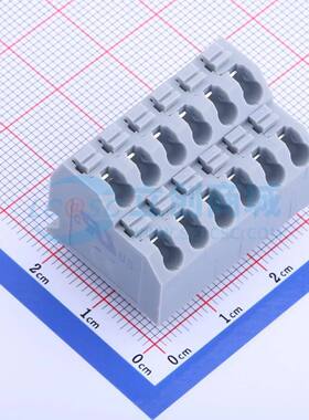 弹簧式接线端子KF250T-5.0-2*6P 插件,P=5mm 2x6P 灰色