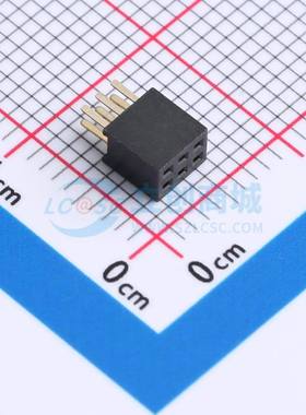 排母 B127M01-0B6P51-H43C24 插件,P=1.27mm 2x3P 方孔 电子元器