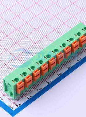 弹簧式接线端子DB142V-7.62-10P-GN 插件,P=7.62mm 1x10P 绿色