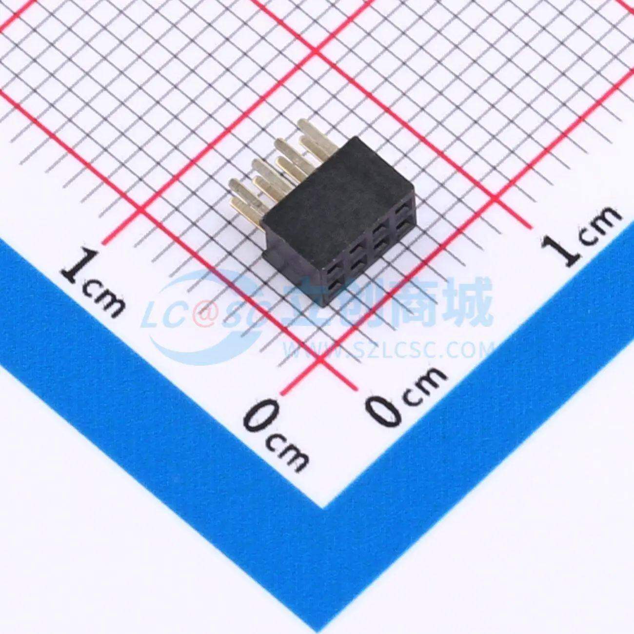 排母 FP3D08S-B1U24-B 插件,P=1.27mm 2x4P 方孔 电子元器件配单