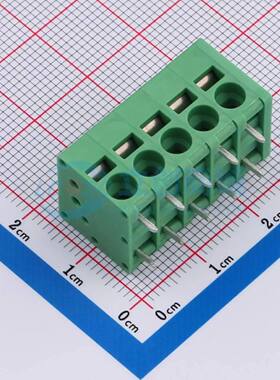 弹簧式接线端子DB241R-5.0-5P-GN 弯插,P=5mm 1x5P 绿色
