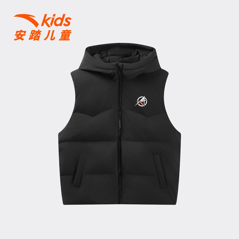安踏儿童羽绒马甲男大童装25年冬季加厚保暖星火篮球马甲