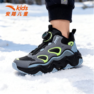 安踏儿童男大童棉鞋2025冬季新款加厚保暖中大童休闲二棉墩墩棉鞋