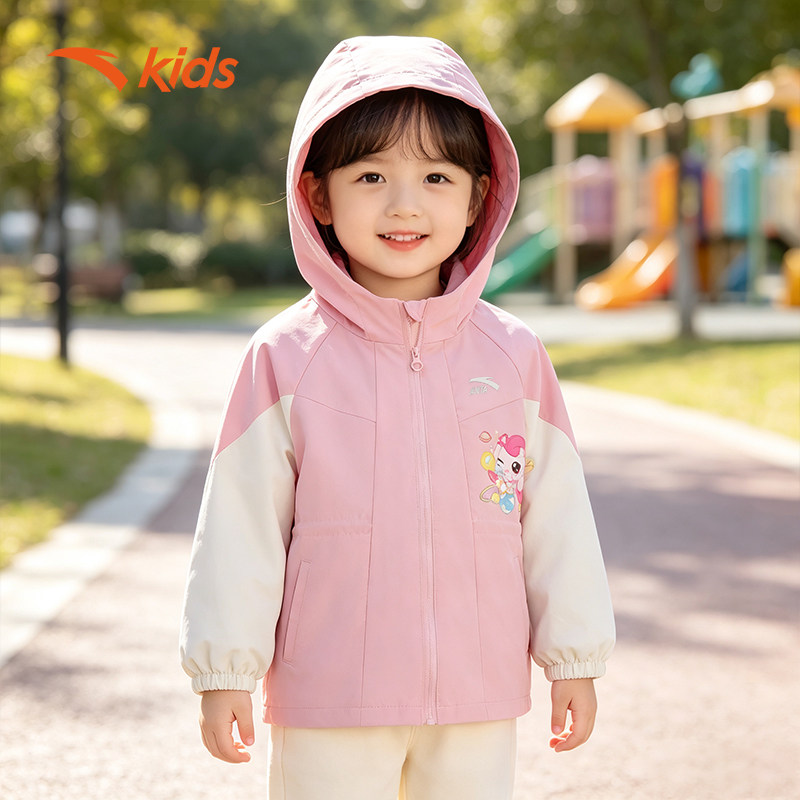 IP奇妙萌可安踏儿童女小童2026年秋季新款防水儿童薄宝宝外套