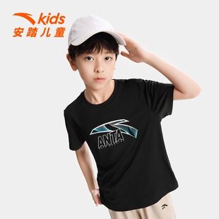 安踏童装t恤男童夏季2026新款中大童透气速干衣运动短袖儿童夏装