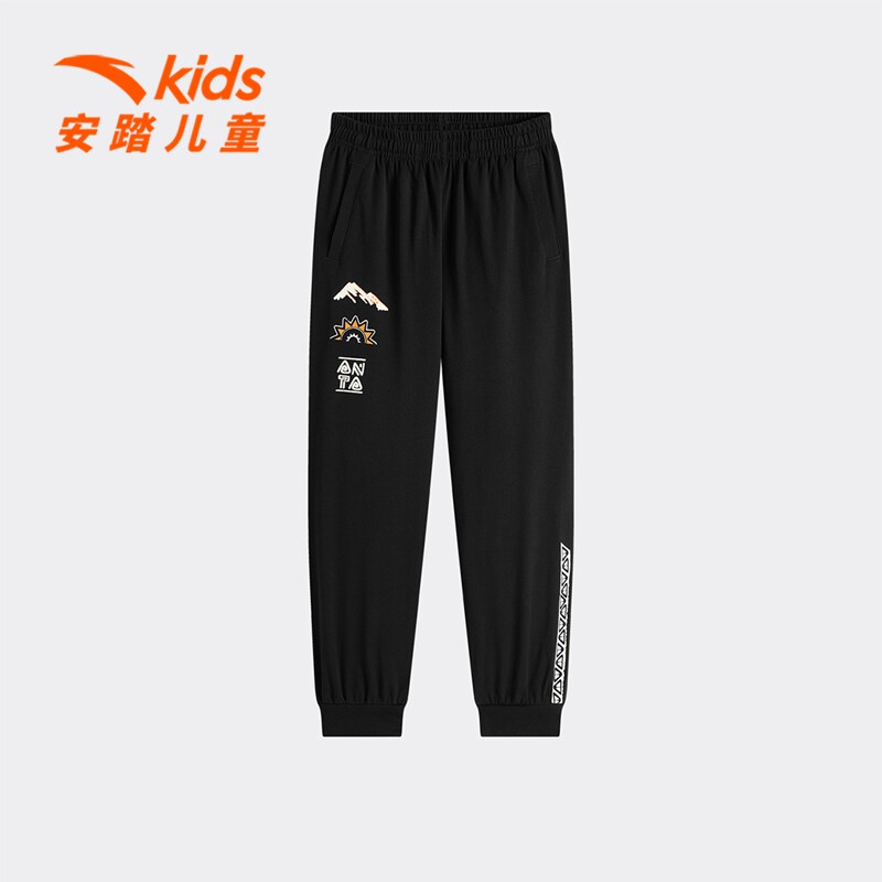 狮子王安踏儿童装男大童九分裤子夏季薄款2026新款冰丝长裤运动裤