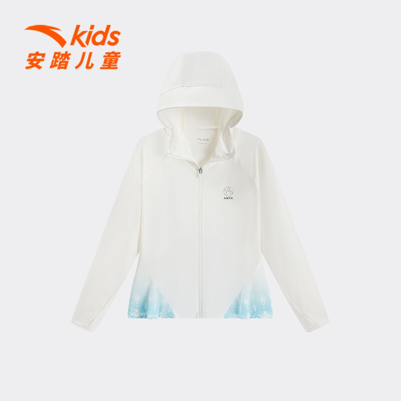 安踏儿童女大童连帽运动上衣2026年夏季新款青少年防晒衣薄外套