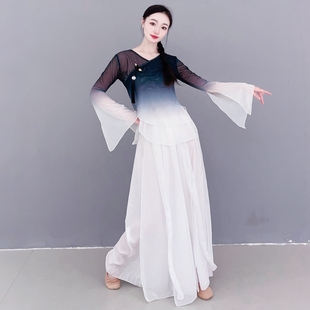 半朵新国风舞古典舞纱衣扇子舞艺考练功广场舞舞台演出表演服套装