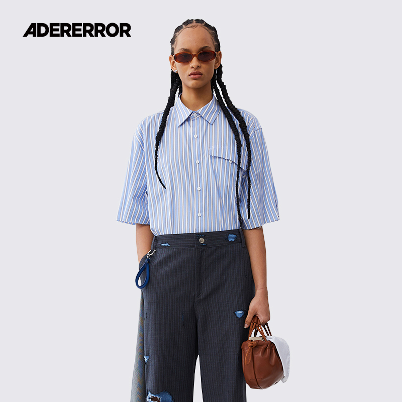 ader宽松纯色立领长袖衬衫