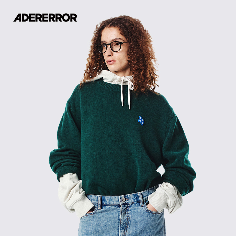 ADERERROR圆领套头毛衣方块