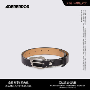 搭扣皮带秋新品 ADERERROR Kresto 磨光内部烙印牛皮腰带 23FW 时尚