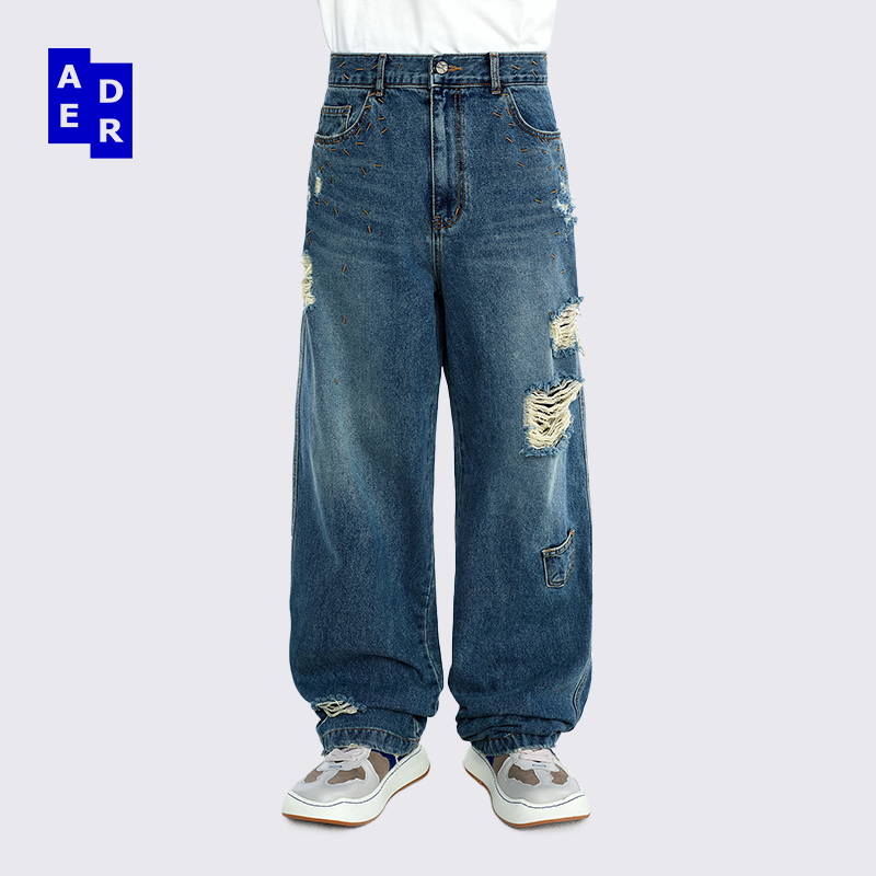 ADERERROR复古老旧效果牛仔裤