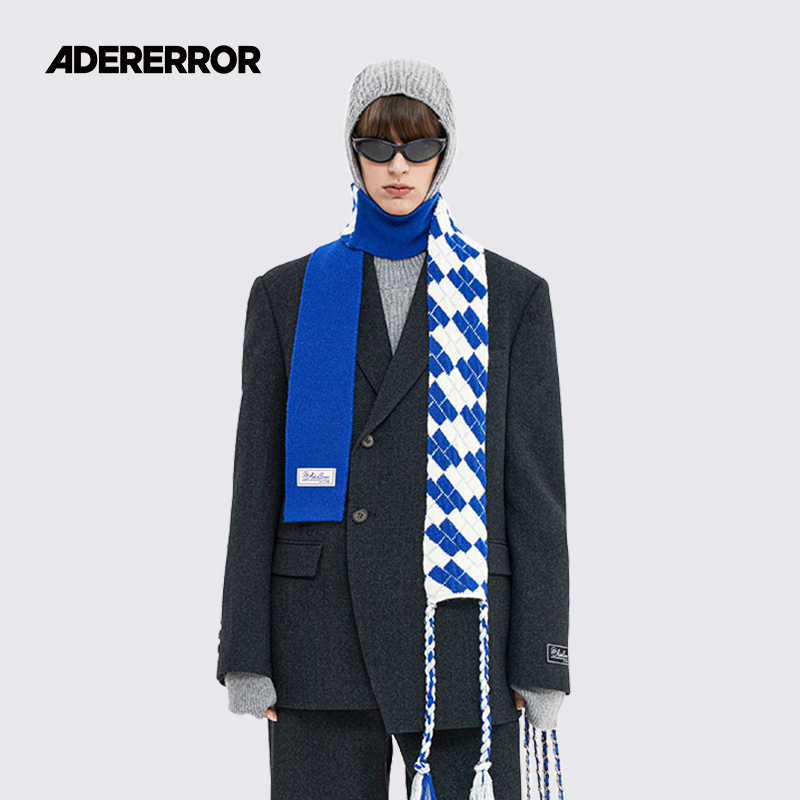 ader羊毛翻领曲线型西装外套