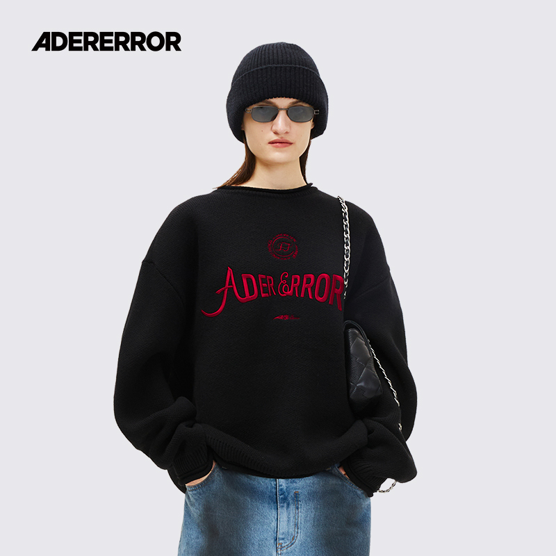 ader羊毛宽松简约圆领毛衣